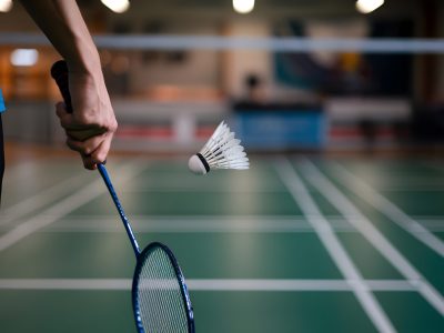 badminton-bat-shuttlecock-indoors